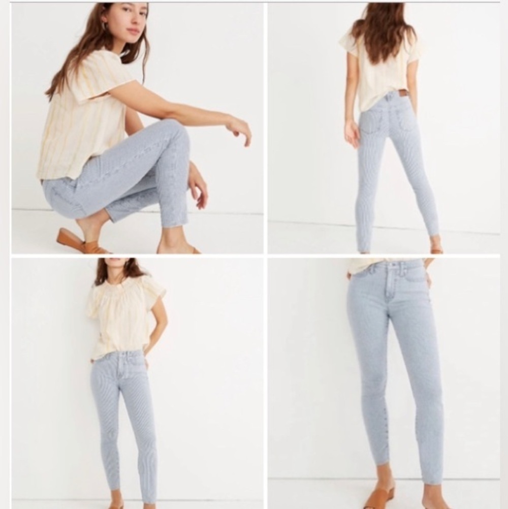 Madewell 10" High-Rise Skinny Crop Jeans in Piper Stripe Size 28